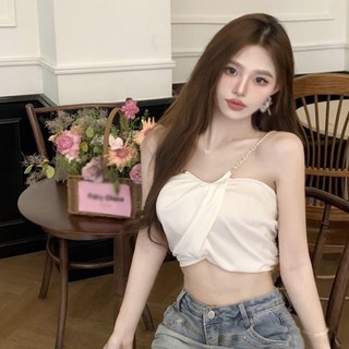 Áo croptop dệt kim cổ yếm thời trang cho nữ