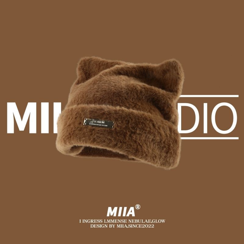 Mũ Len Dệt Kim Đính Tai Mèo Dễ Thương Phong Cách Hàn Quốc Cho Nữ