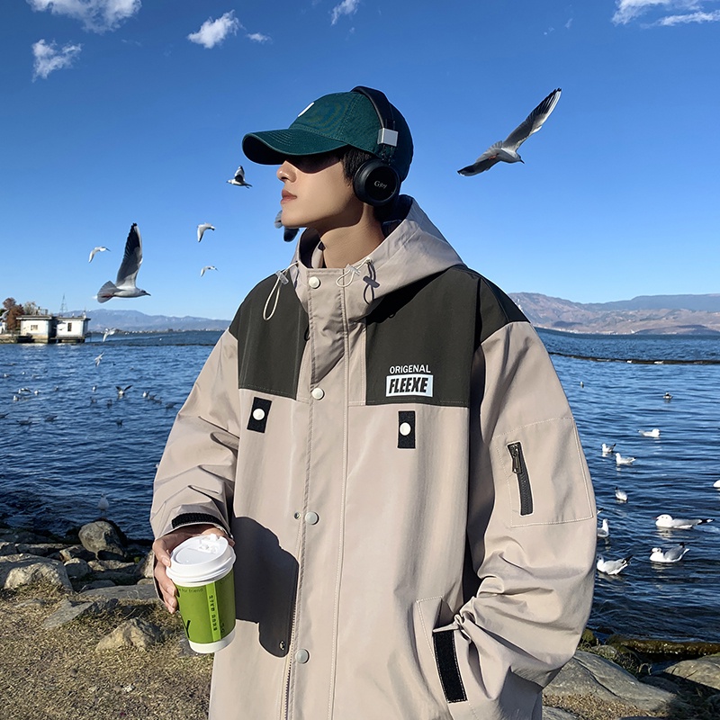 Áo Khoác Thể Thao Dáng Rộng Có Mũ Trùm Cá Tính Theo Phong Cách Xuân Thu 2023 Dành Cho Nam