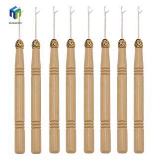 Set 3 Kim Móc Len Tay Cầm Bằng Gỗ Hỗ Trợ Đan Tóc diy
