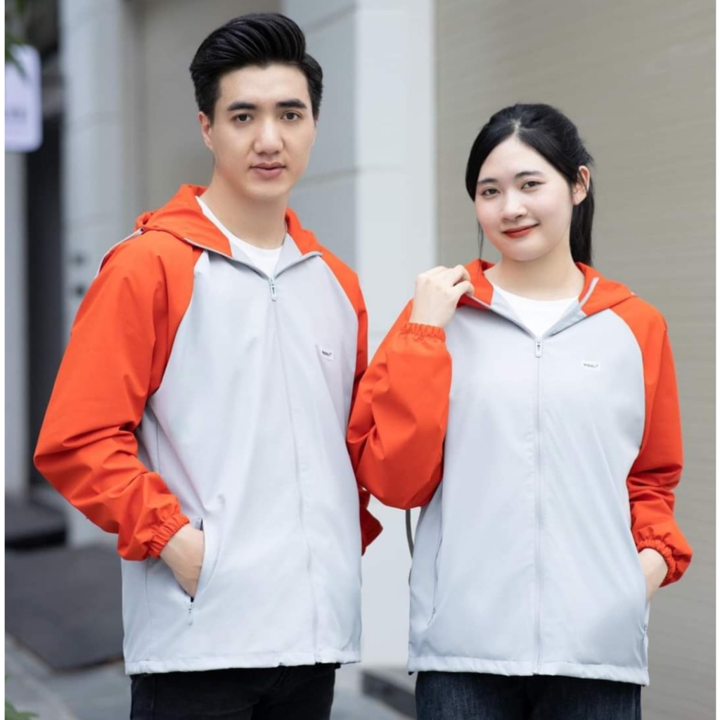 Áo Khoác Gió Nam Nữ 2 Lớp Cao Cấp Không Thấm Nước, Áo Gió Nữ 2 Lớp Có Khoá Túi, Nón Tháo Rời ELQ-05