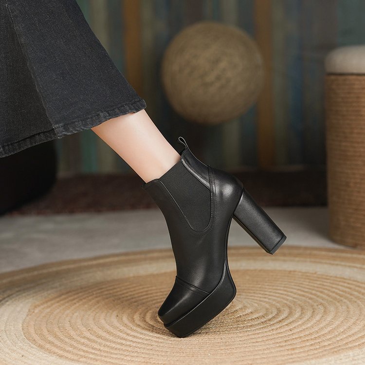 Giày Bốt Cao Gót Chống Thấm Nước Thiết Kế Trẻ Trung Hợp Thời Trang