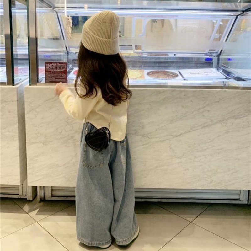 Áo Sơ Mi Và Quần Jean Ống Rộng Phong Cách Hàn Quốc Thời Trang Xuân Thu Hàng Mới Dành Cho Bạn Gái