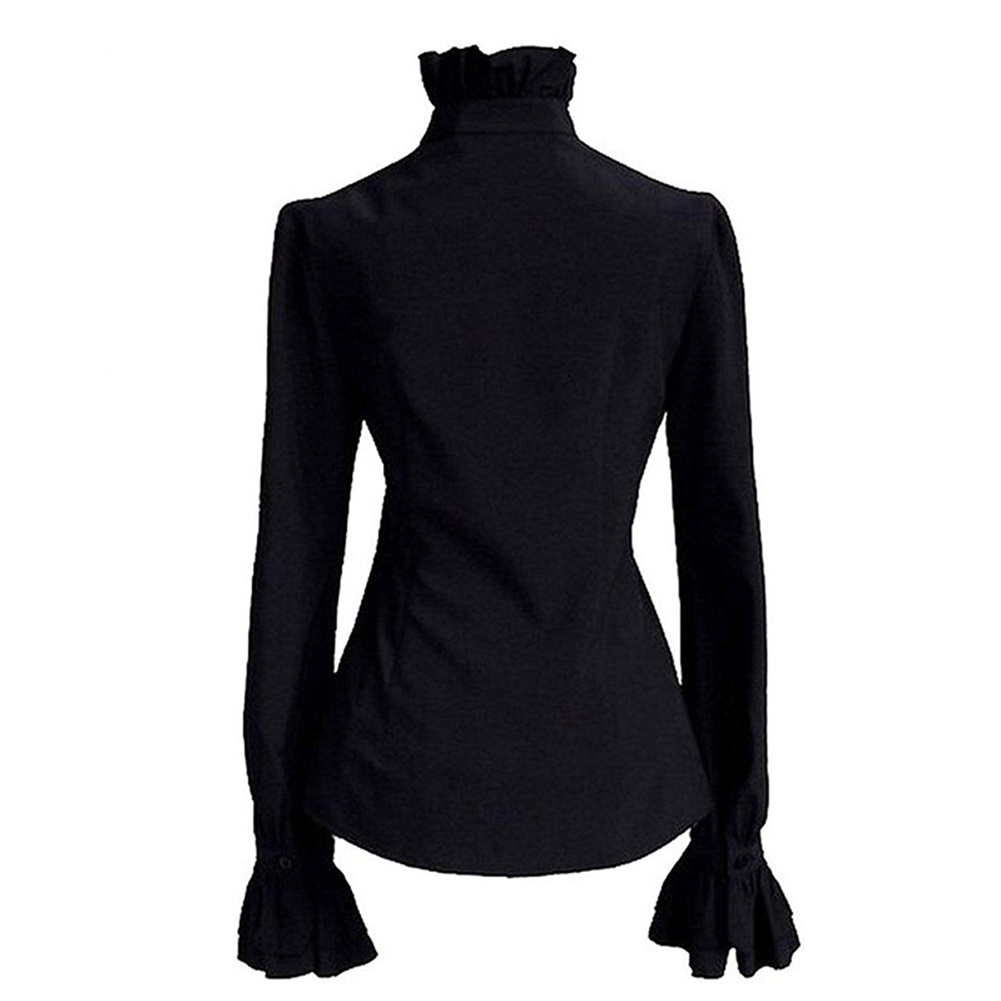 Victoria Áo Sơ Mi polyester Màu Trơn Không Co Giãn Phong Cách vintage