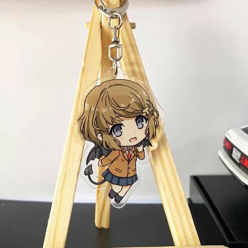 Móc khoá Anime Rascal Does Not Dream of Bunny Girl Keychain Kawaii Sakurajima Mai Phụ Kiện Trang Trí Balo Túi xách