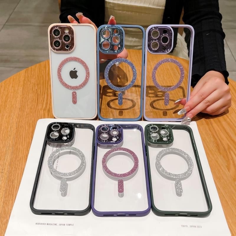 Softcase Long lanh Blink Case Magsafe Beads iPhone 15 Promax 15 Pro 14 Pro 14 Plus 14 Elctroplating 