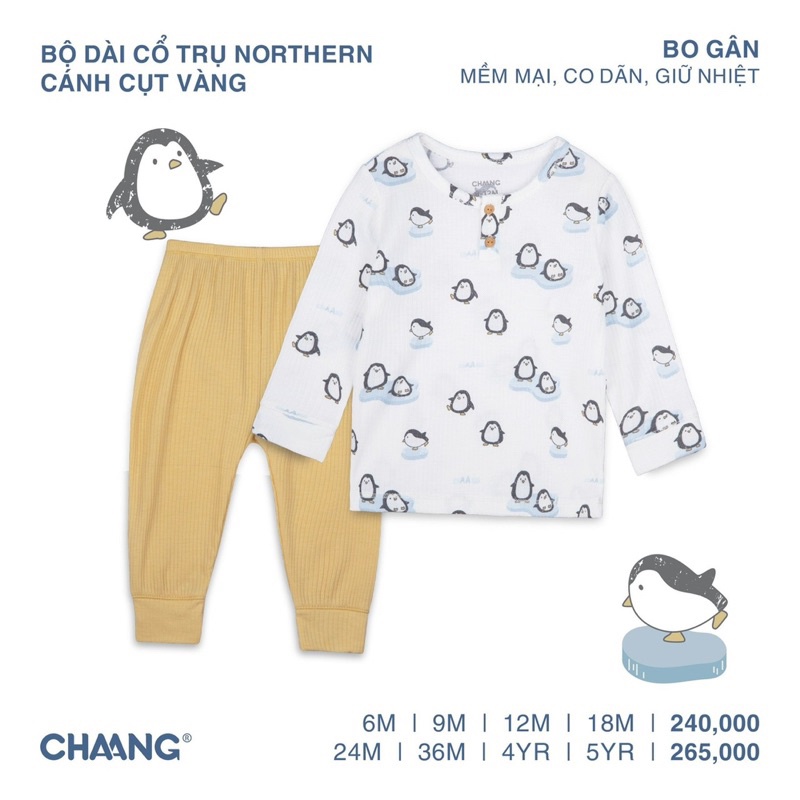 Bộ dài tay chất mềm Chaang cho bé trai gái