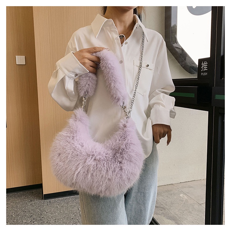 Túi Đeo Chéo Phủ Lông Thời Trang Thu Đông 2023 Dễ Thương Cho Nữ