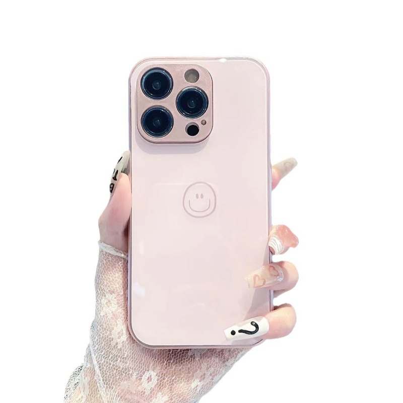 Ốp Điện Thoại Mặt Kính In Hình Mặt Cười Cho Iphone 13pro 14Pro 13In 12pro 11promax 7 8 xs xsmax