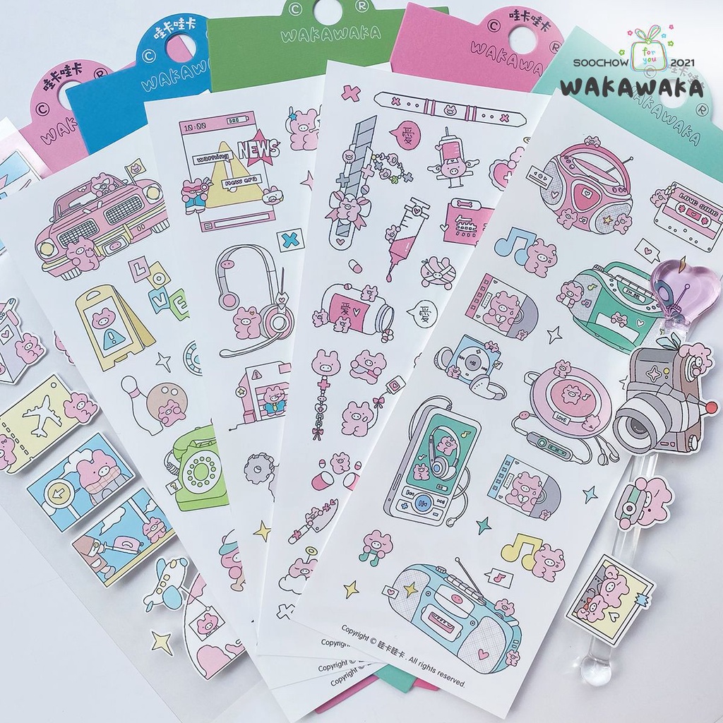 Thẻ Dán Trang Trí Sổ Tay Hình Chú Heo Dễ Thương Xinh Xắn