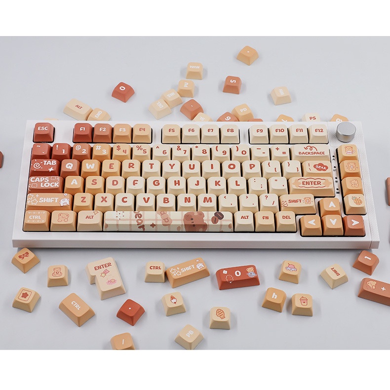 Bàn Phím Cơ 133 Phím Hình Gấu Hoạt Hình Đáng Yêu