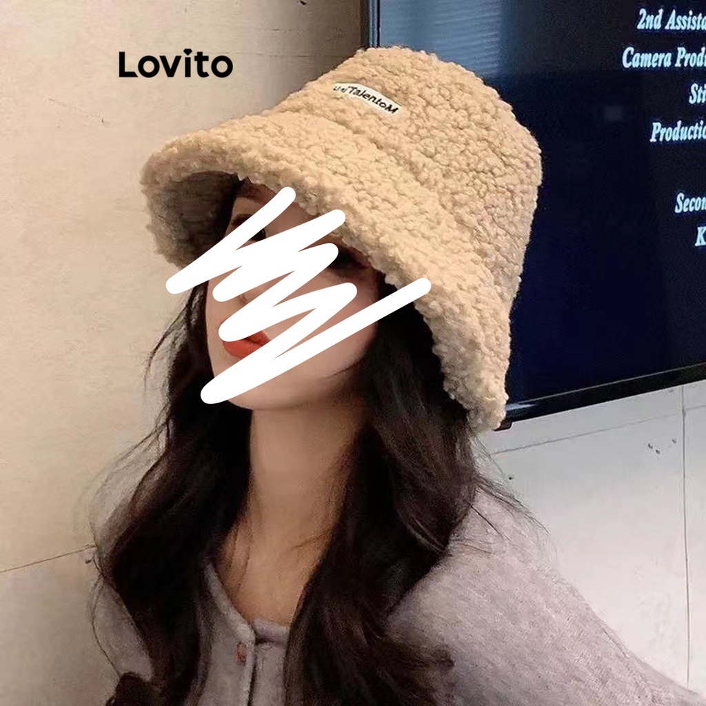 Lovito Mũ thêu chữ thường ngày cho nữ LNA28240