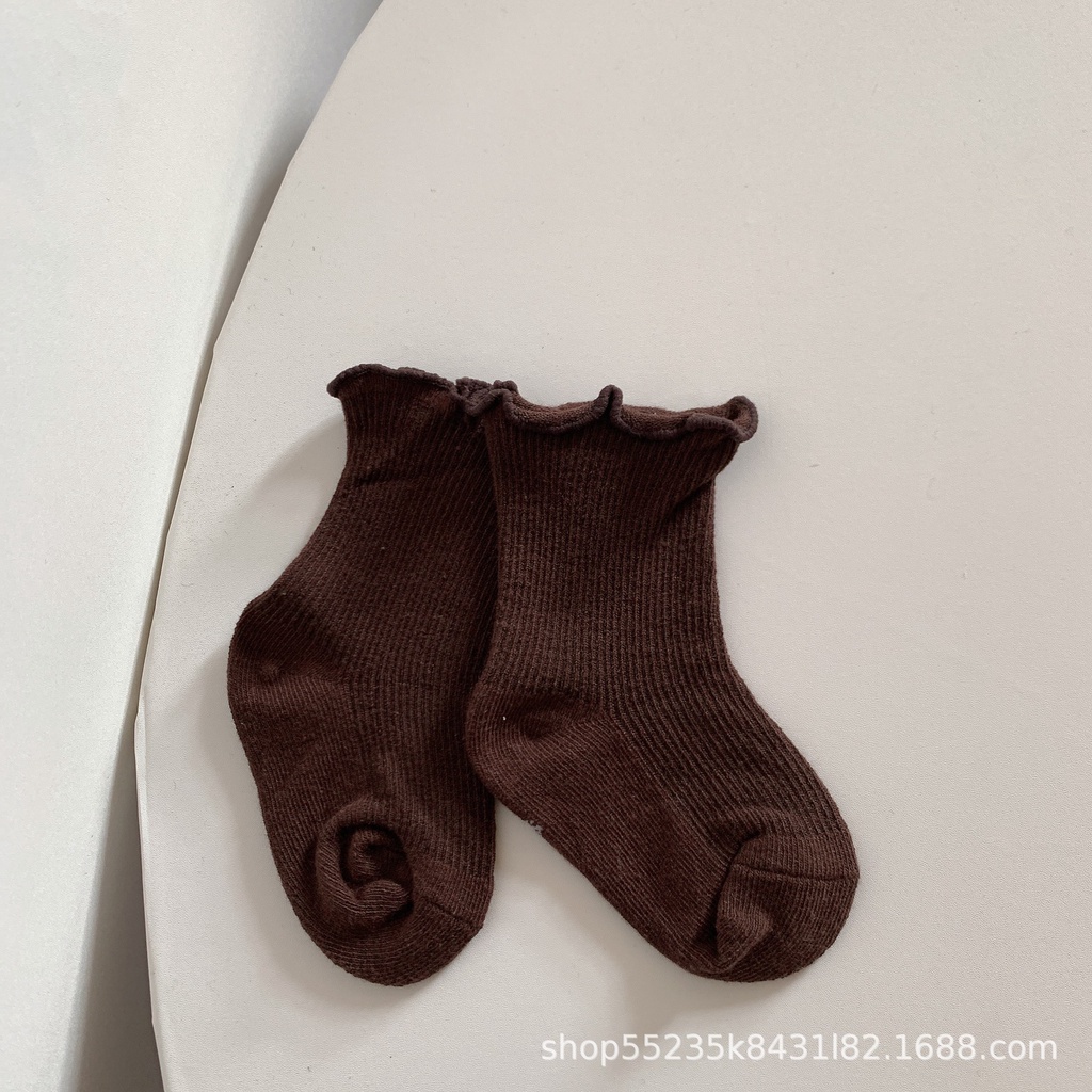 Vớ cotton Mỏng Màu Trơn Kiểu Công Chúa Dành Cho Bé Gái 1-5 Tuổi