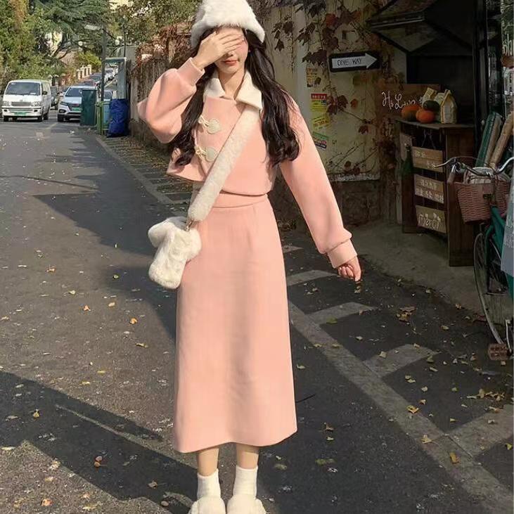 Áo Khoác Len Dày Dặn Eo Cao Phong Cách Phương Tây Thời Trang Thu Đông Cho Nữ
