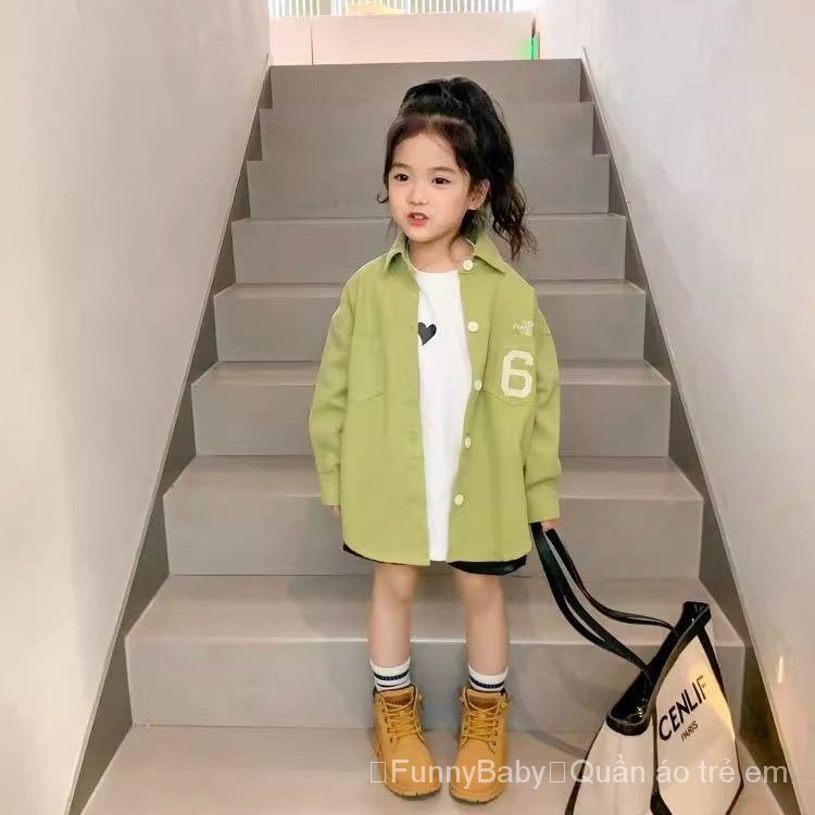 Áo Sơ Mi Mùa Thu Phong Cách Mới 2023 Hợp Thời Trang Dễ Phối Đồ Cho Bé Gái