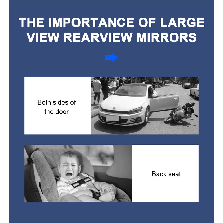 Gương chiếu hậu ô tô SEAMETAL Gương Chiếu Hậu Góc Rộng Chống Chói Chống Lóa Cho Xe Hơi