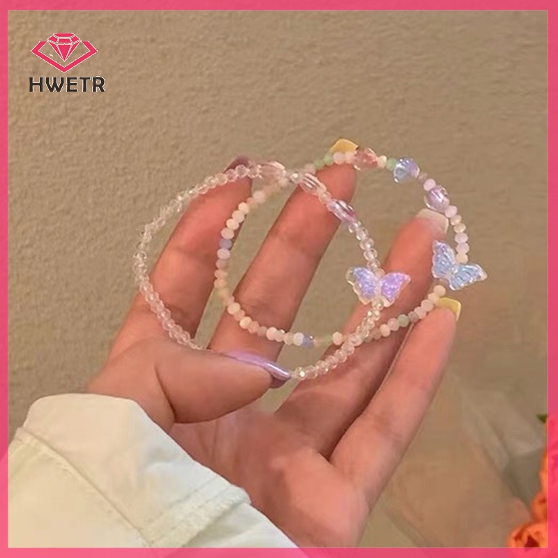 Vòng Tay Chuỗi Hạt acrylic Nhiều Màu Mặt Hình Bướm / Trái Tim Thời Trang Cho Nữ Mới