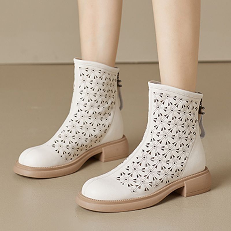 Unky Giày Bốt martin Đế Dày Mũi Tròn Thời Trang Mùa Hè 2023 Phong Cách retro