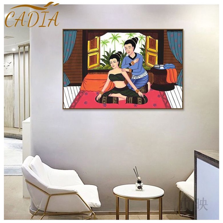 Hàng Mới Về Mới Tranh Sơn Dầu Treo Tường Trang Trí Phòng Khách Phong Cách Thái Lan