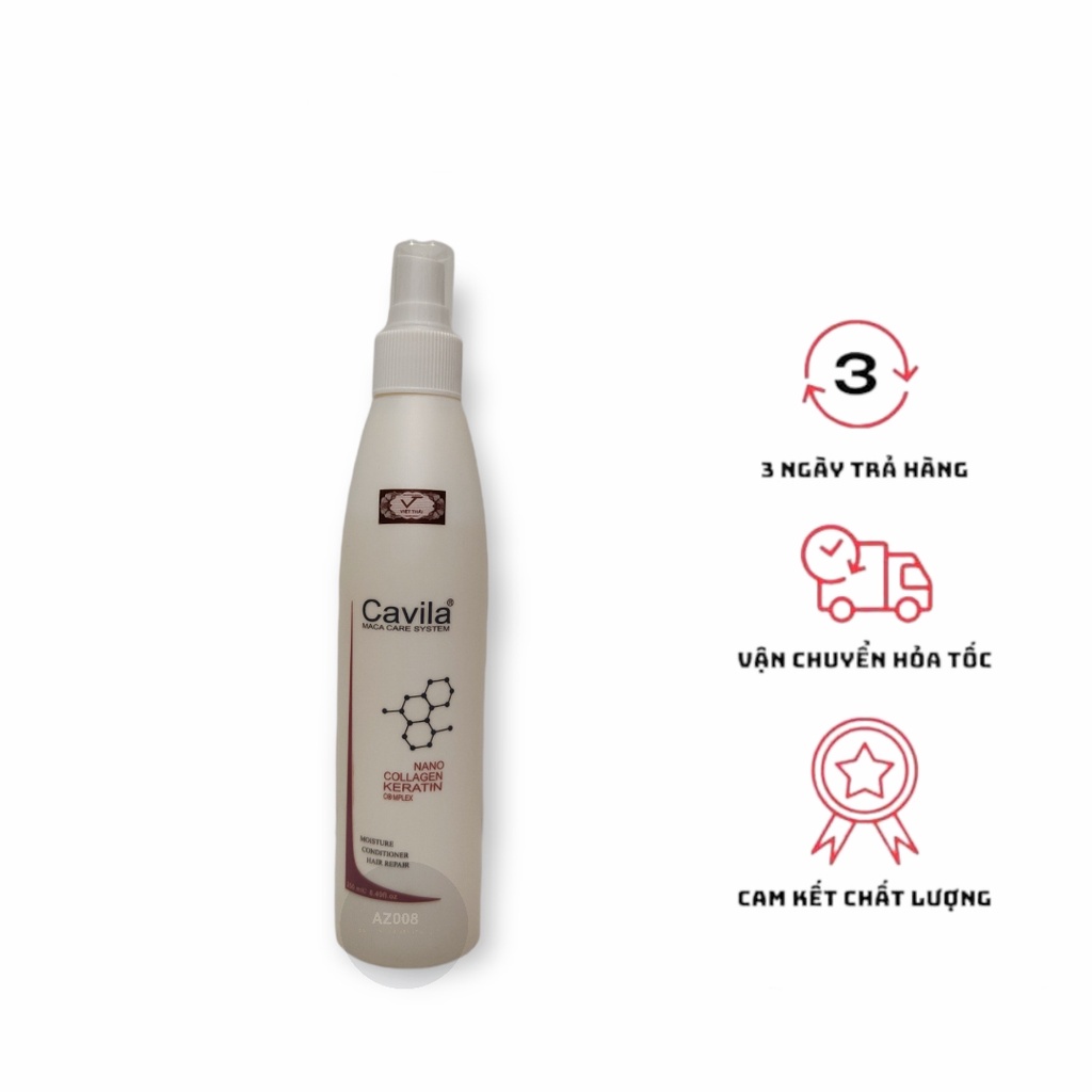 xịt dưỡng tóc collagen Cavila 250ml KKLICK77 tặng kèm mặt nạ tế bào gốc