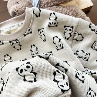 [Ninanino] Áo nỉ panda be unisex