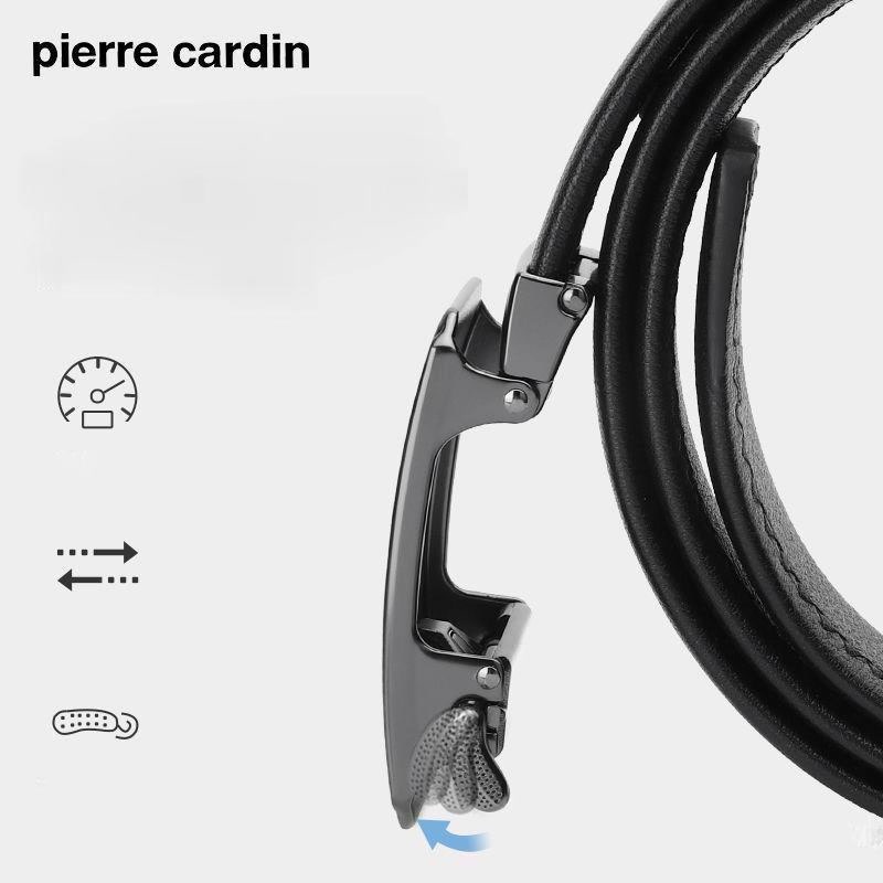 Thắt lưng nam da thật Pierre Cardin J1A826Z-783139 chính hãng, dây nịt nam viền vàng mặt gương sang trọng