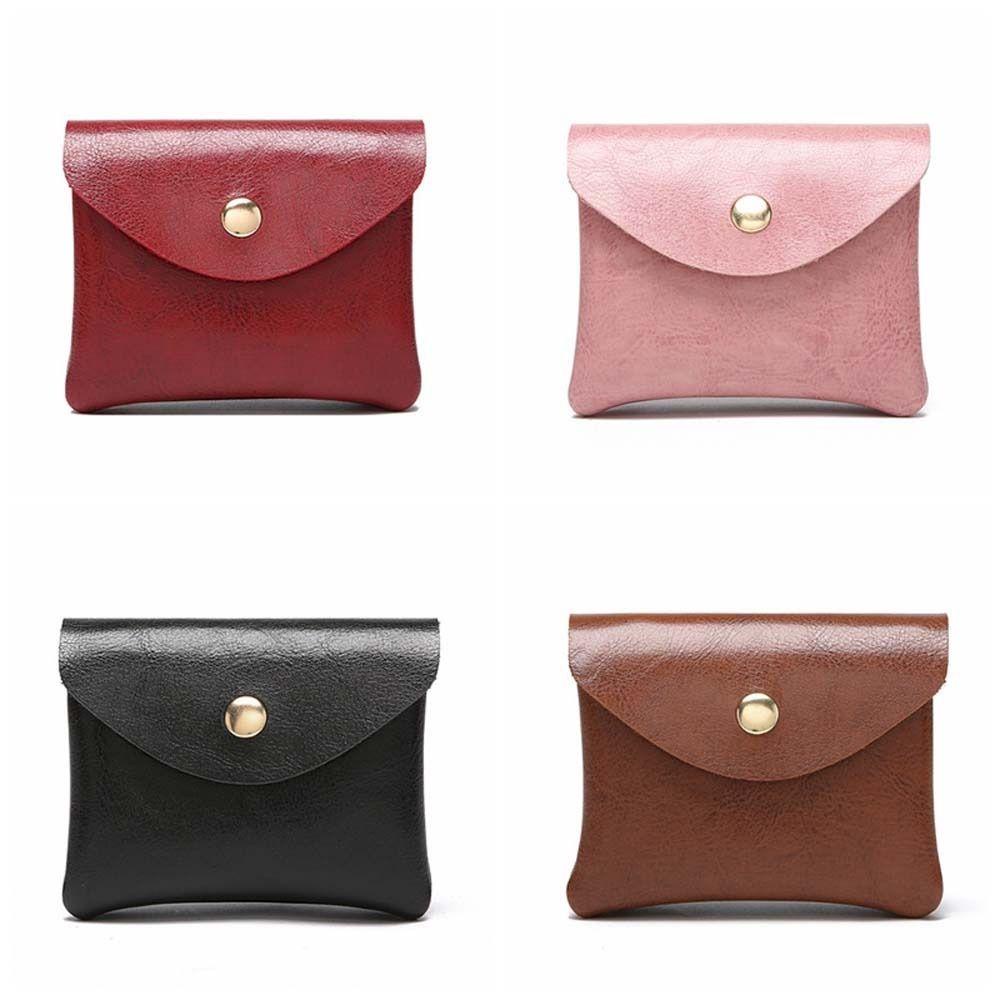 Harriett Ví Ngắn Bằng Da pu Hai Lớp Màu Trơn Chống Thấm Nước Có Khóa Kéo Thời Trang Phong Cách Hàn Quốc Cho Nam / Nữ