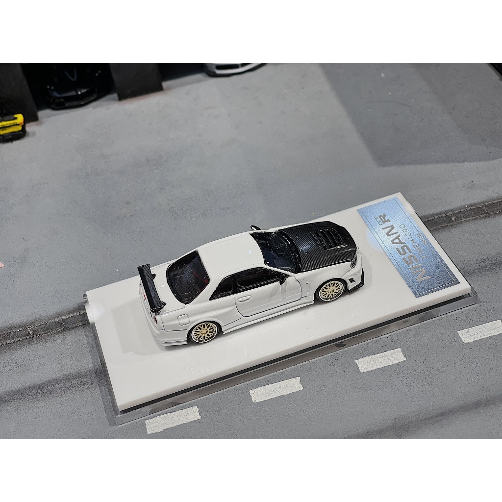 XE MÔ HÌNH NISSAN R34 X FIGURE WHITE,TỶ LỆ 1/64 MICROTIME