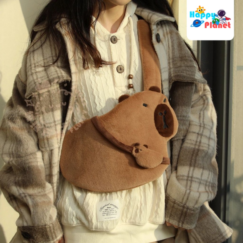 Tiktok capybara merchandise capybara Nhồi Bông Đeo Chéo Ngực Đa Năng Hình Búp Bê capybara Dễ Phối Đồ Làm Quà Tặng Cho Bạn Gái