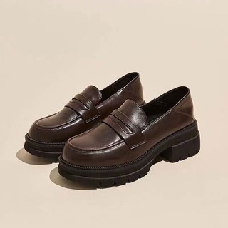 Giày Lười Da Phong Cách retro Anh Quốc
