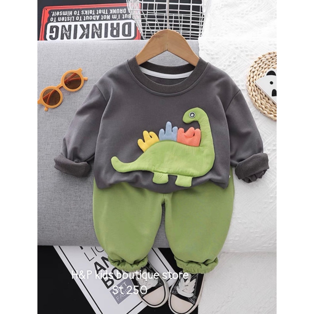 BỘ DAI TAY CHẤT DA CÁ HÌNH KHỦNG LONG  NỔI CHO BÉ 8-28KG