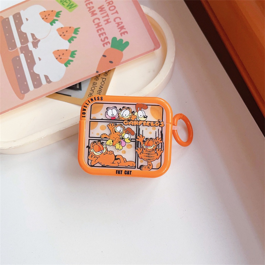 Vỏ Bảo Vệ Hộp Sạc Tai Nghe Airpods pro2 Airpods pro Airpods3 gen3 Airpods2 Bằng Silicon Hình Mèo garfield Dễ Thương Ốp