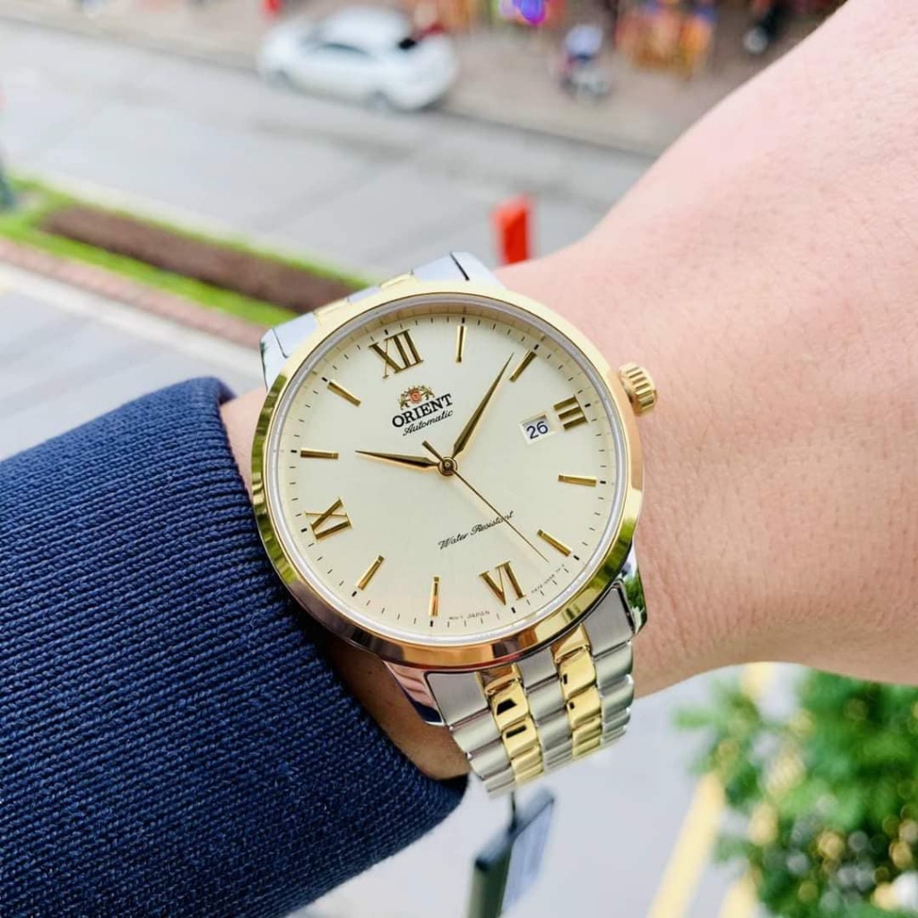 Đồng hồ chính hãng nam Orient Automatic RA-AC0F08G10B demi vàng- Máy cơ tự động - Kính Sapphire Chính Hãng