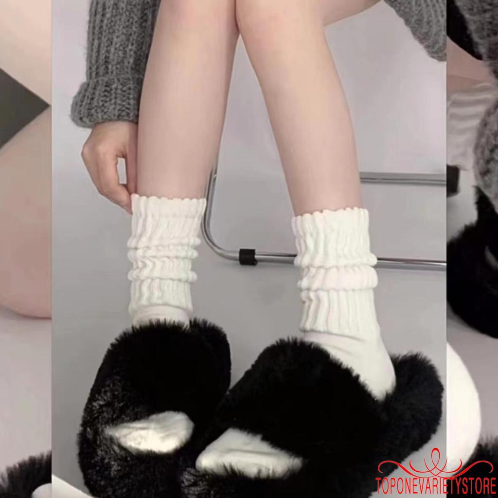 Vớ Cao Ngang Bắp Chân Màu Trơn Thời Trang Dành Cho Nữ