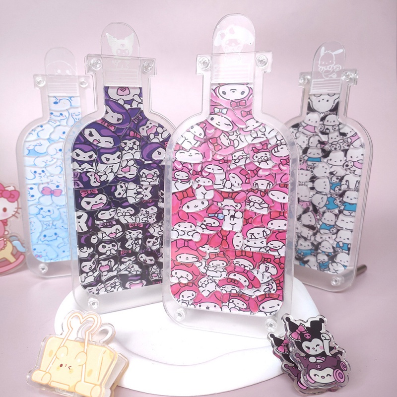 Sanrio Bộ Đồ Chơi Lắp Ráp Bình Sữa Bằng acrylic Hình Hello Kitty diy Làm Quà Tặng Ngày Lễ Tình Nhân Cho Bé
