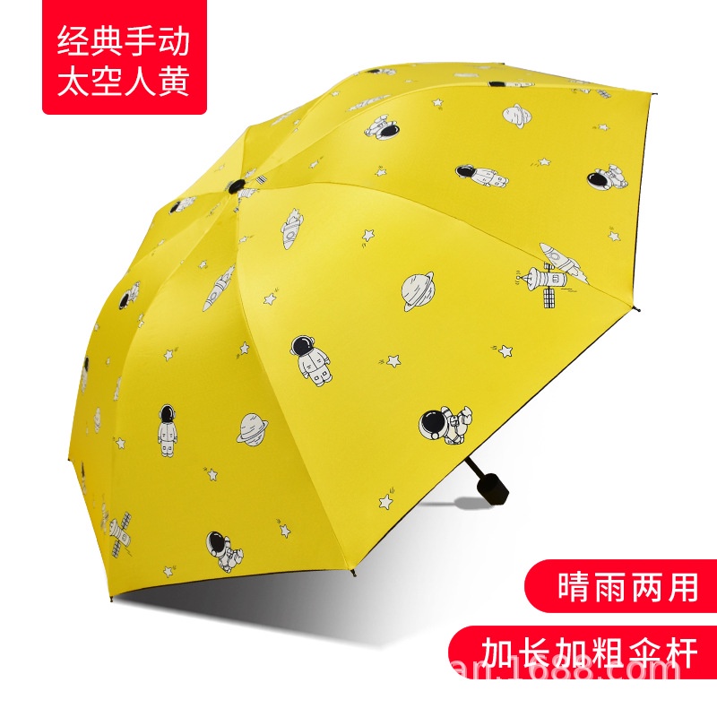 Dù Che Mưa Nắng Tự Động Màu Đen Hình Phi Hành Gia