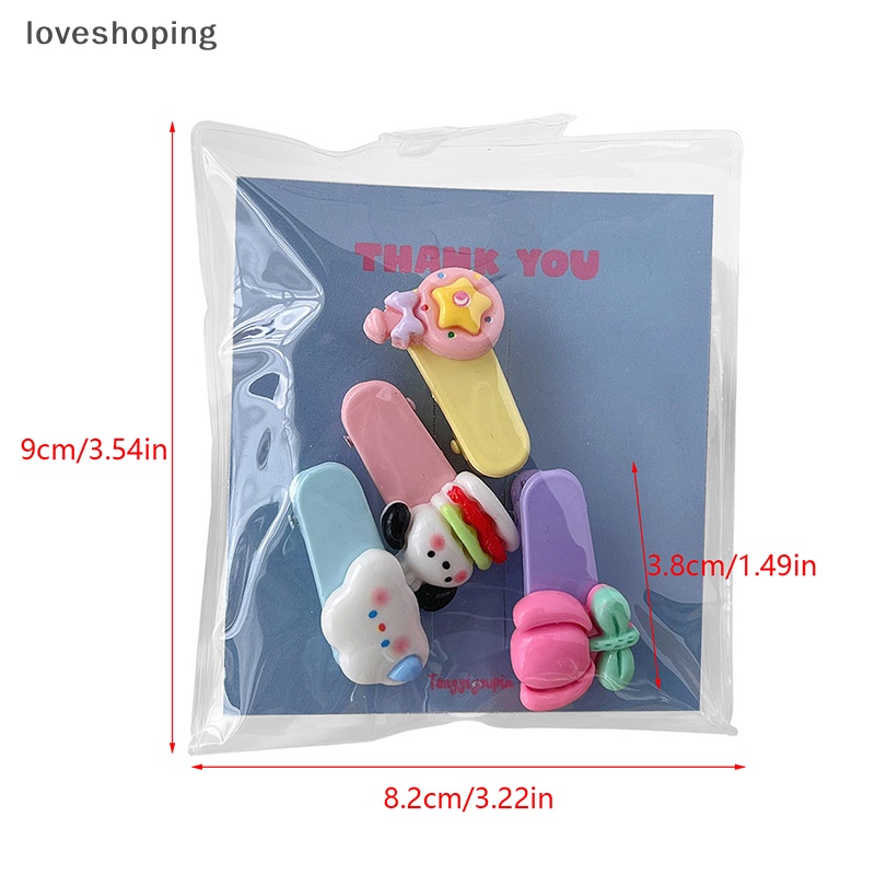 Bộ 4 Kẹp Tóc Hình Hoa / Thỏ / Gấu / Trái Tim Dễ Thương Thời Trang Cho Nữ