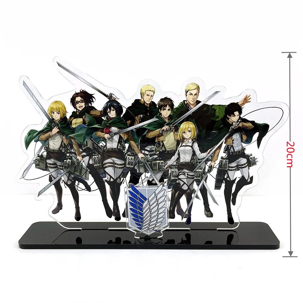 Mô hình Standee Anime Manga Attack on Titan Mikasa Eren Armin Levi Erwin Hange Phụ kiện trang trí để bàn góc học tập