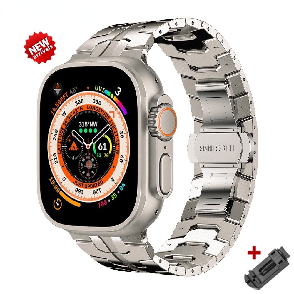 Ultra Dây Đeo Bằng Titan Sang Trọng Cho Đồng Hồ Thông Minh apple watch 49mm series 9 8 7 41 45mm 44 42mm 40mm 9 8 7