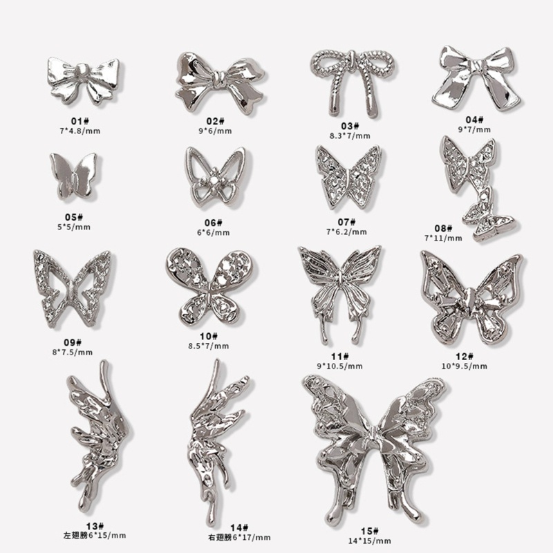 ✿ Set 10 Phụ Kiện Trang Trí Móng Tay Hình Bướm 3d charms