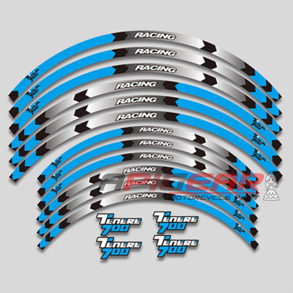 Phù Hợp Miếng Dán Viền Bánh Xe Phản Quang 57cm Chống Thấm Nước Dành Cho Xe yamaha tenere700