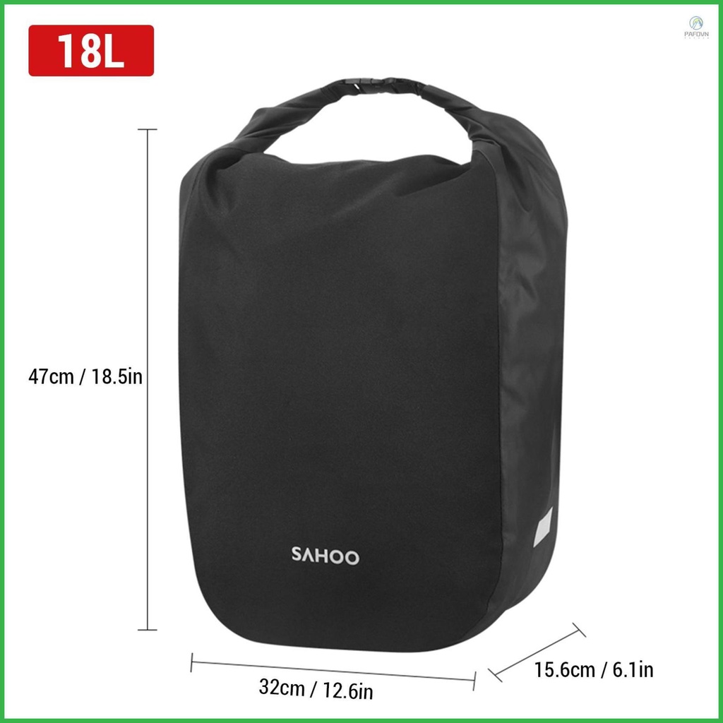 SAHOO Bike Rear Seat Bag 14L Large Capacity Pannier Crossbody Bag for Commuting and Traveling