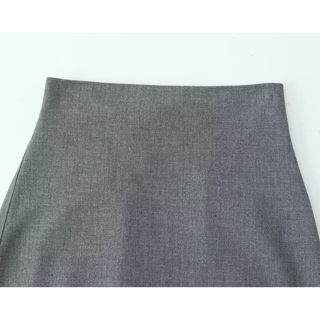 Bán Buôn Váy Xi Lanh Thẳng Màu Xám Lửng Dài Nửa Váy 7512