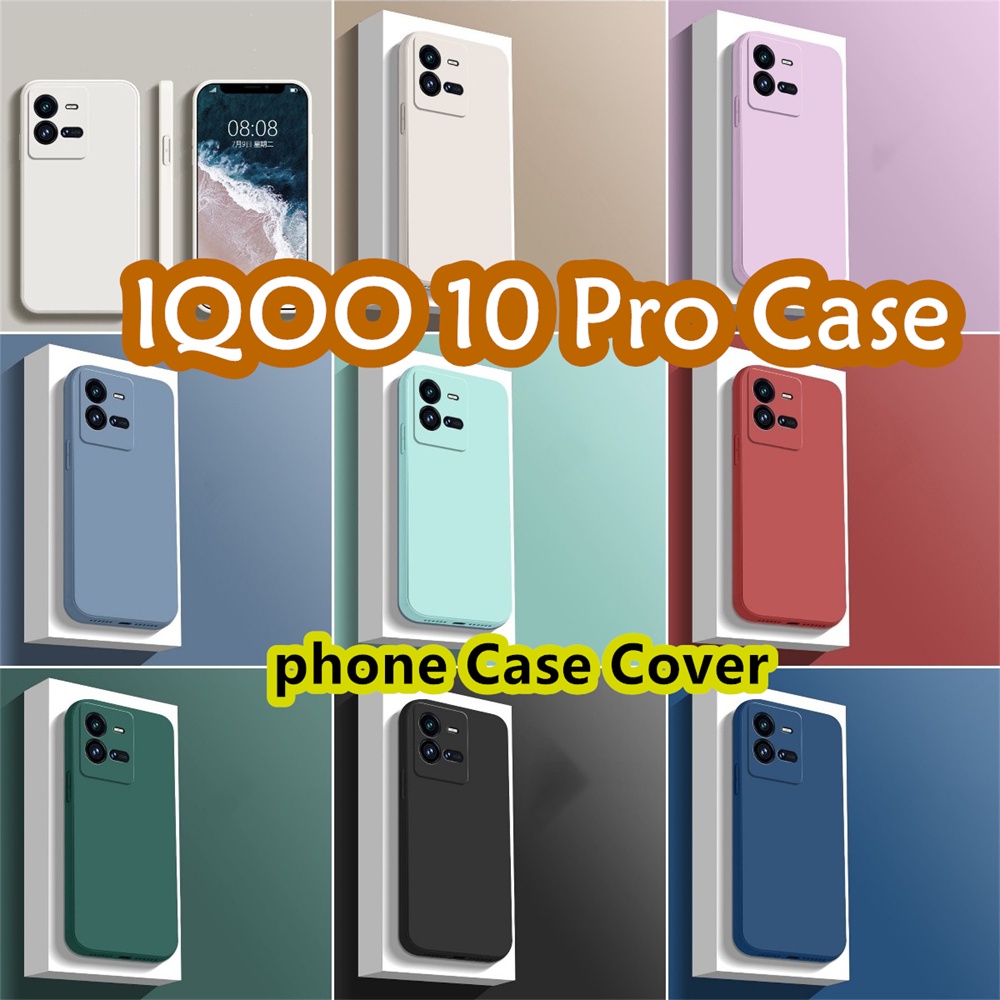 Ốp Điện Thoại Silicon Màu Trơn Đơn Giản Cho iqoo 10 pro