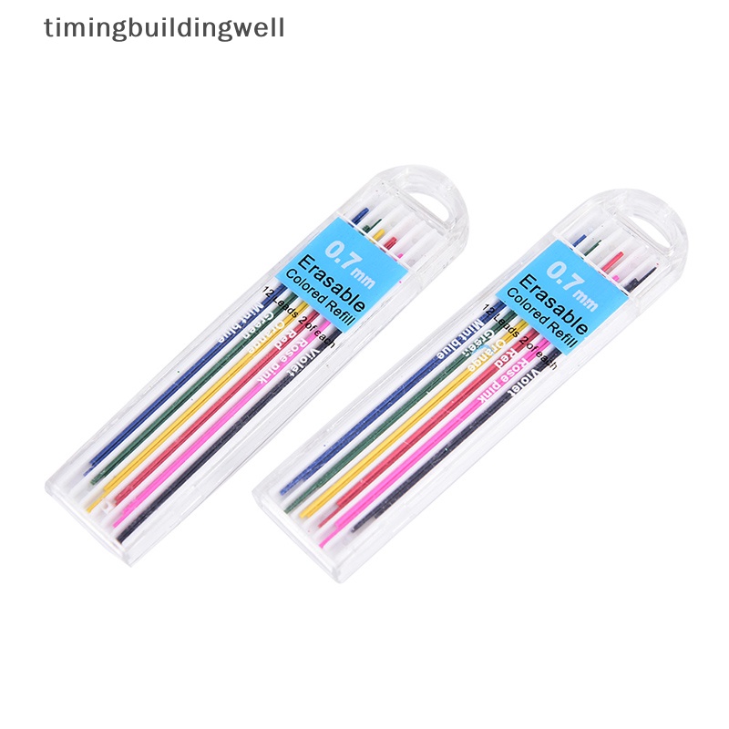 1 Hộp Ruột Bút Chì Bấm 0.7mm Nhiều Màu Sắc