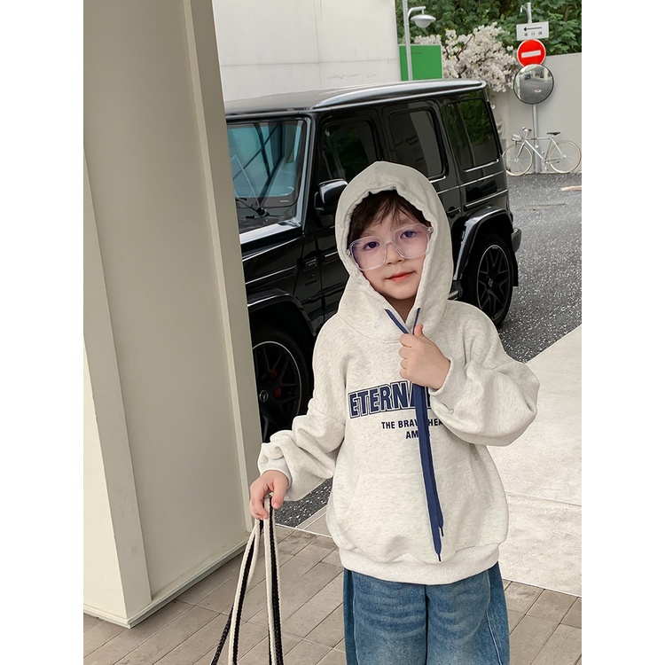 Ambb - Áo Hoodi Có Mũ Thu Đông Có Chữ Cho Bé Gái Và Bé Trai Phong Cách Áo Khoác Rộng Năng Động