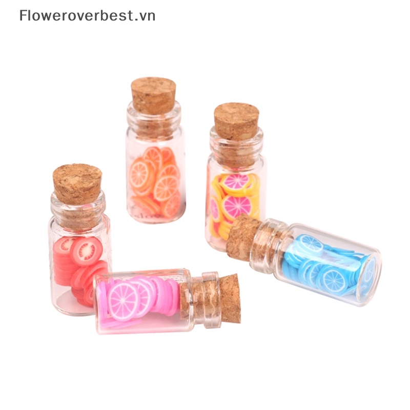 Set 5 Hũ Thủy Tinh Đựng Trái Cây Khô Bánh Kẹo Tỉ Lệ 1: 12 Trang Trí Nhà Búp Bê