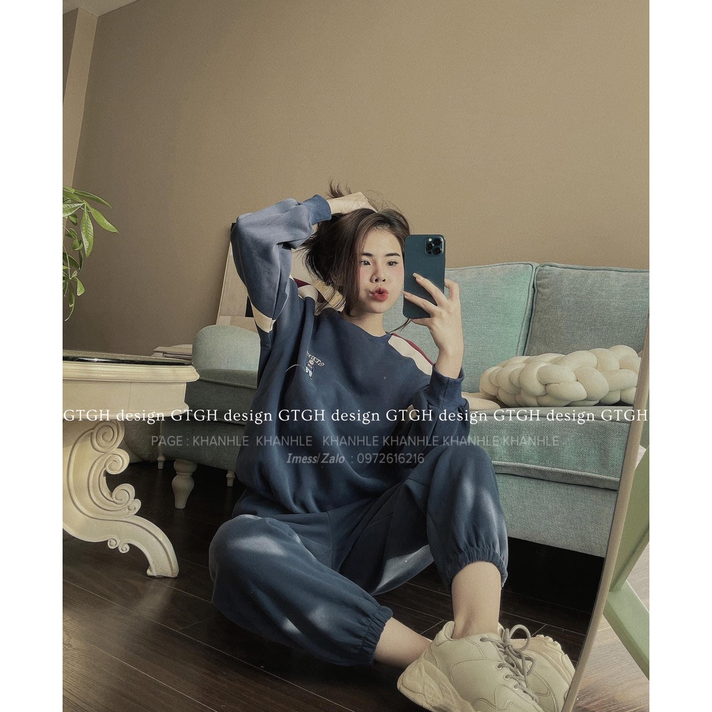 Siuu phẩm Set nỉ gấu thêu phối màu so hott hàng QC