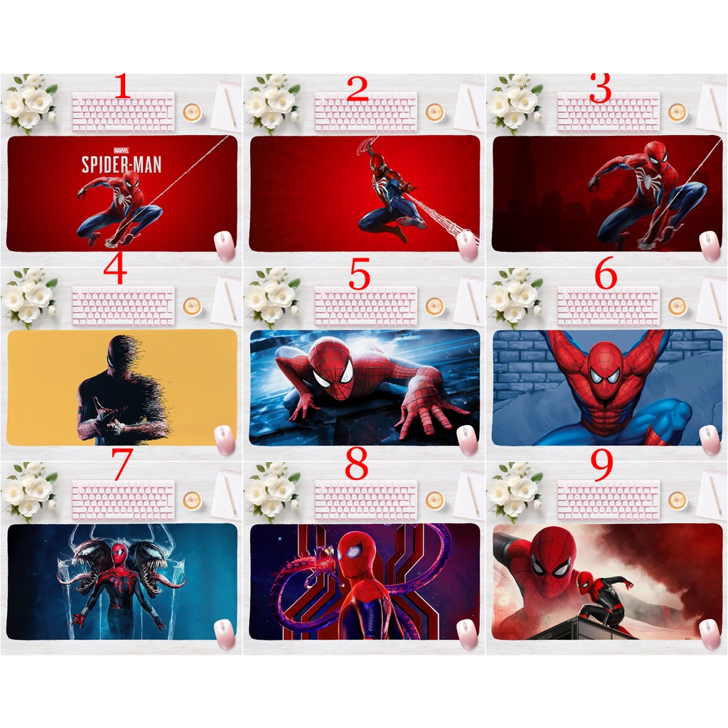 Tấm Lót Chuột Và Bàn Phím Chơi Game Dày Dặn In Họa Tiết spider man Độc Đáo Kích Thước 60x30cm Tiện Dụng Cho Văn Phòng