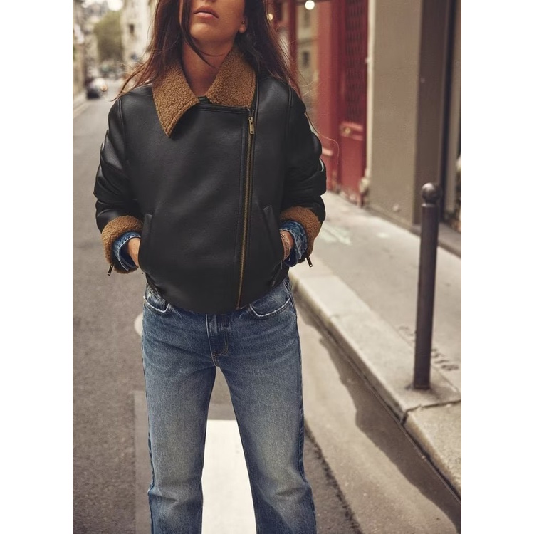 Zara Áo Khoác Lông Cừu Ấm Áp Thời Trang Thu Đông Cho Nữ 2949221